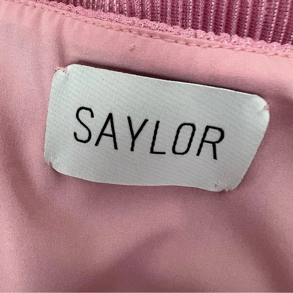 NWT Saylor Tuckernuck Lottie Metallic Pink Pleated Midi Skirt Size S - Picture 8 of 9